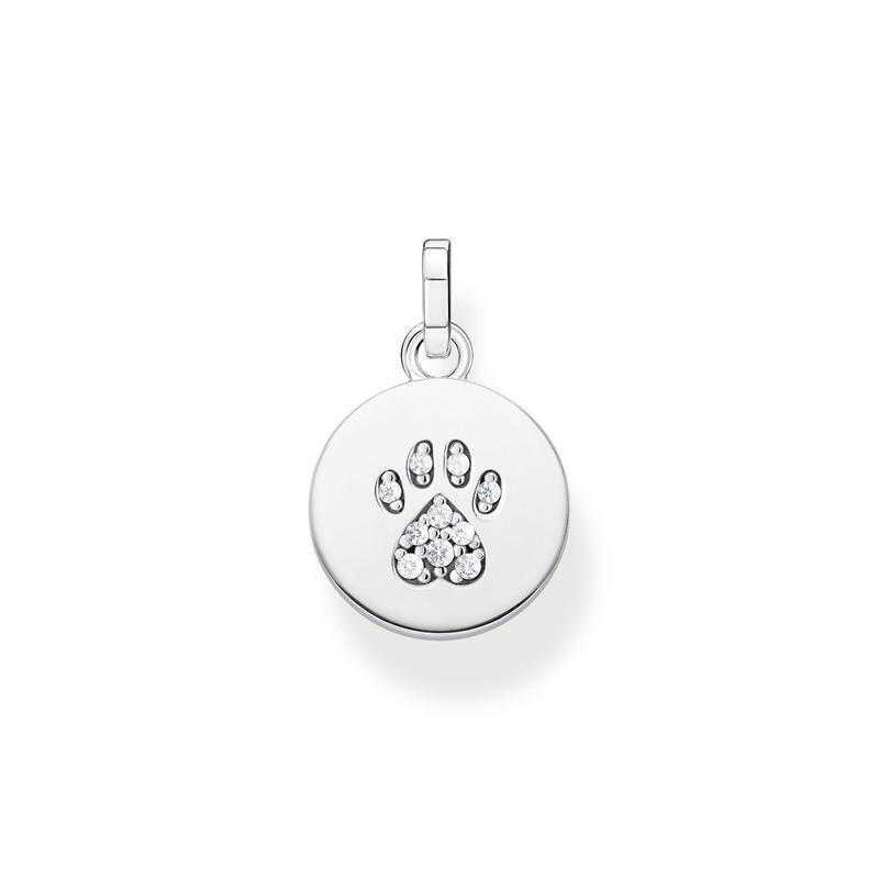 Thomas Sabo pendant disc paw cat silver