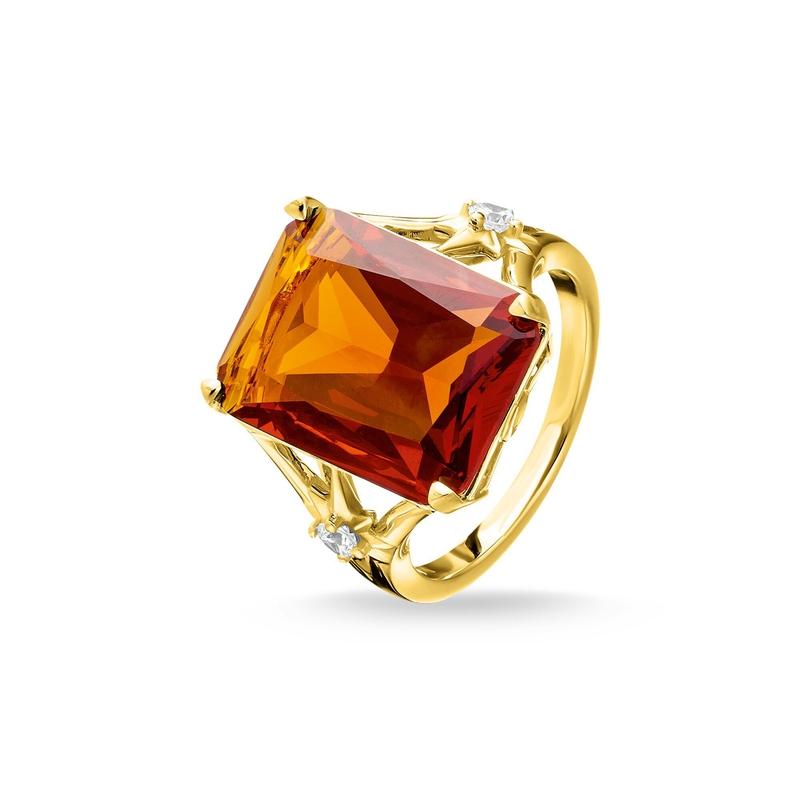 Thomas Sabo ring Orange stone, large, with star