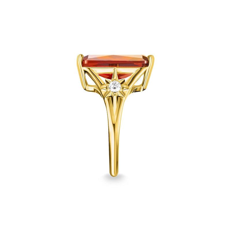 Thomas Sabo ring Orange stone, large, with star