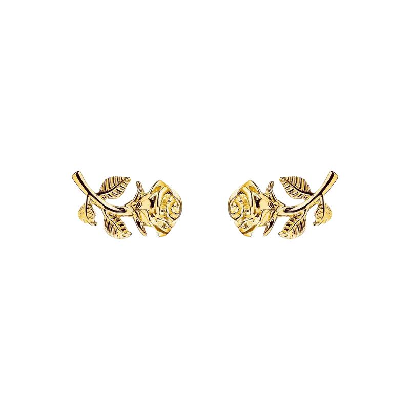 Thomsa Sabo Elegant Gold-Plated Rose Romance Ear Studs