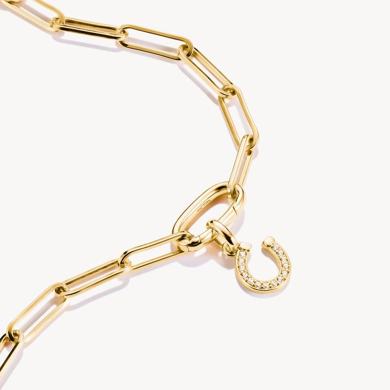 Thomsa Sabo Sparkling Gold-Plated Horseshoe Charm