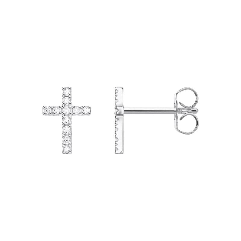 Thomsa Sabo Sparkling Sterling Silver Cross Single Ear Stud