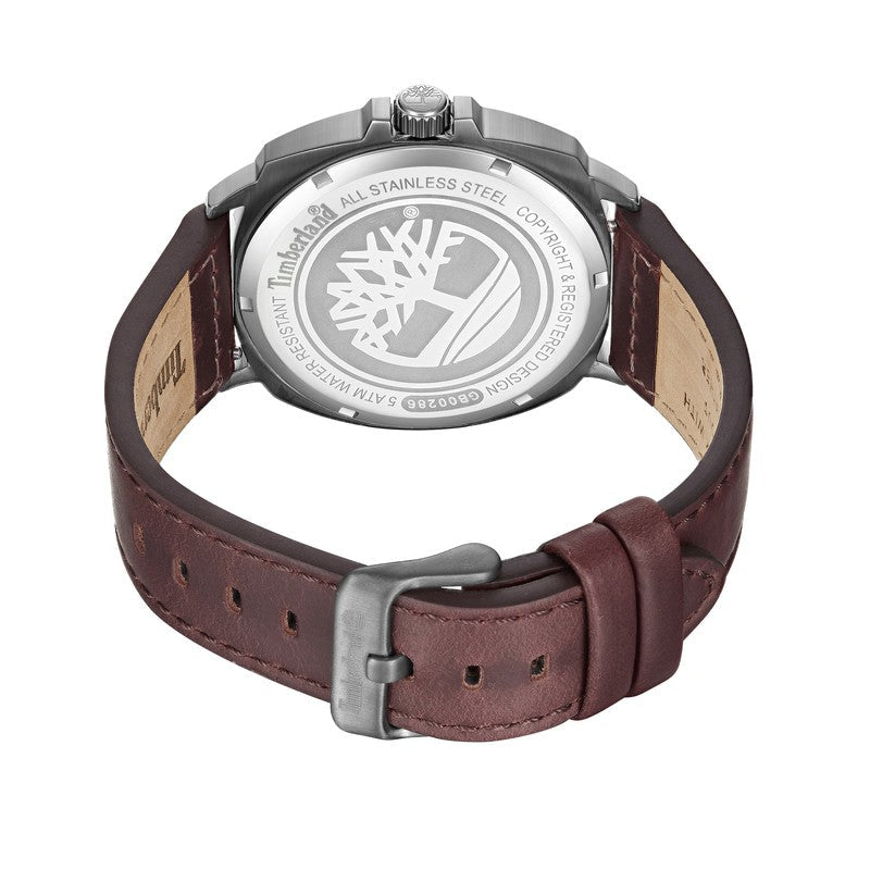 Timberland Actwell 3 Hands-Date Leather Strap Watch