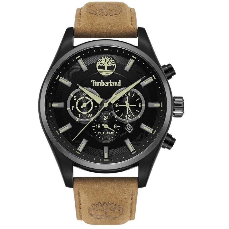 Timberland Ashmont Black Dial Chronograph Leather Strap Watch