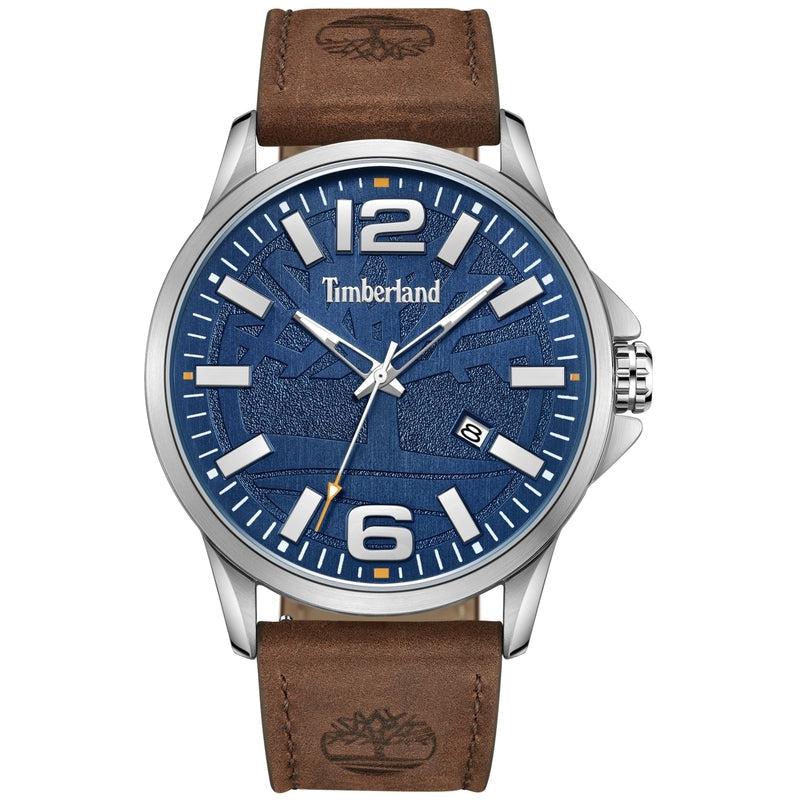 Timberland Bernardston 3 Hands-Date Leather Strap Watch