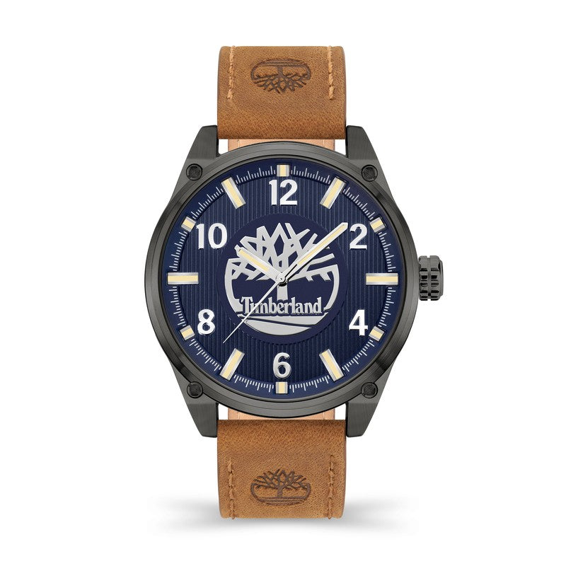 Timberland Caratunk 3 Hands Brown Leather Strap Watch