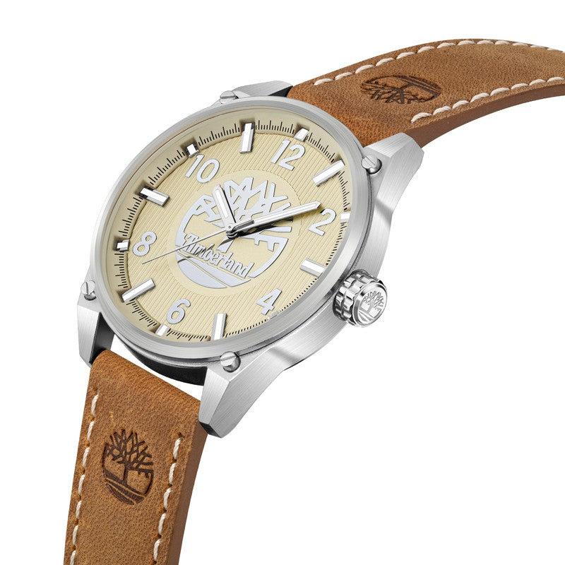 Timberland Caratunk 3 Hands Tan Leather Strap Watch