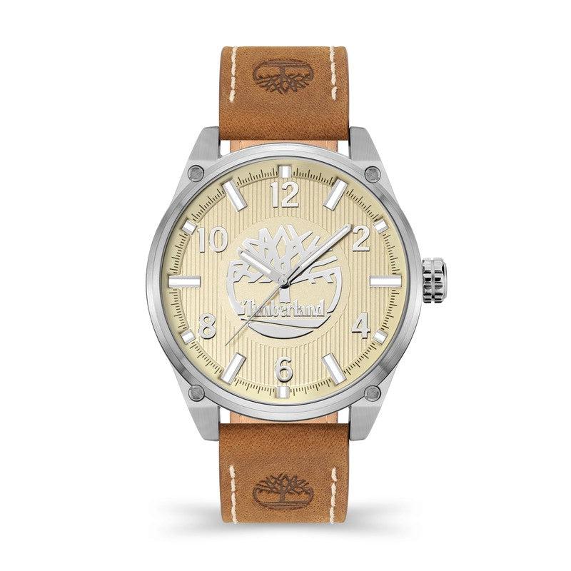 Timberland Caratunk 3 Hands Tan Leather Strap Watch