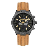 Timberland Flowell Multifunction Tan Leather Strap Watch