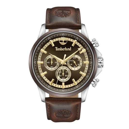 Timberland Hampton Harbour Multifunction Brown Leather Strap Watch