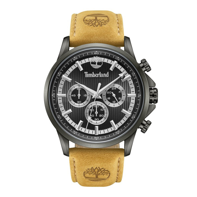 Timberland Hampton Harbour Multifunction Brown Leather Strap Watch