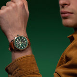 Timberland Hampton Harbour Multifunction Green Leather Strap Watch