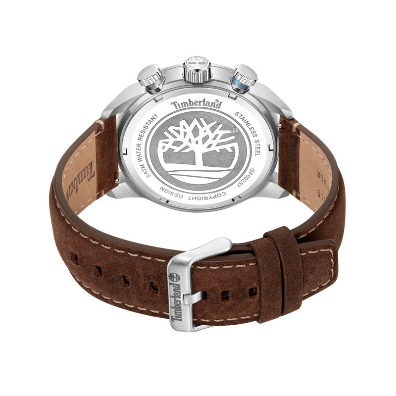 Timberland Henniker II Multifunction Brown Leather Strap Watch