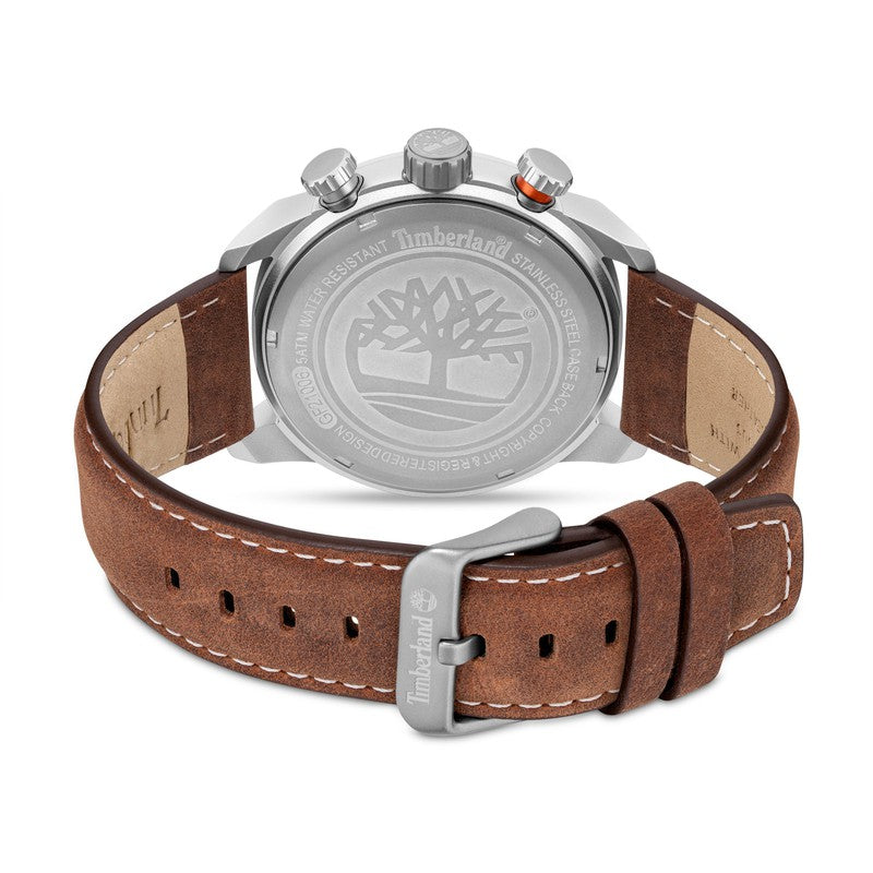 Timberland Henniker II Multifunction Brown Leather Strap Watch