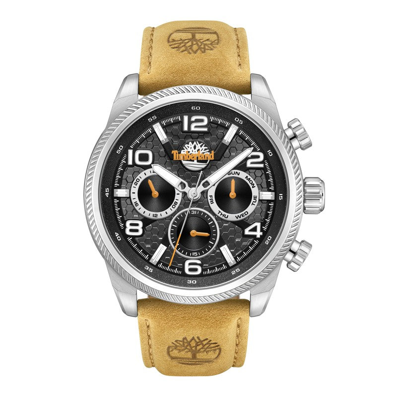 Timberland Henniker II Multifunction Tan Leather Strap Watch