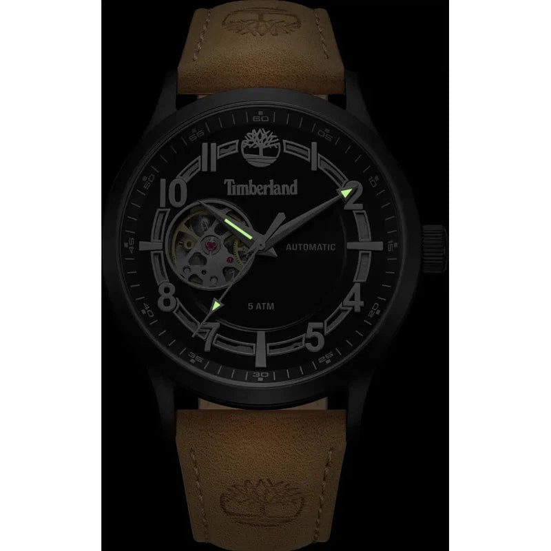 Timberland Langerbuck Automatic Brown Leather Strap Watch