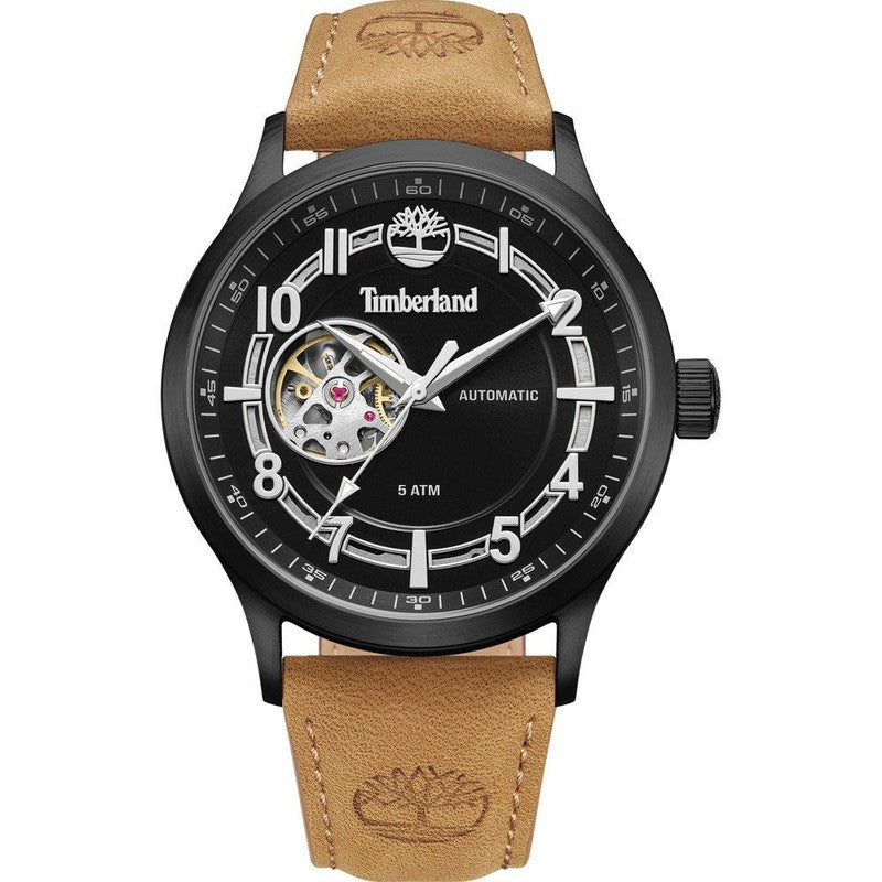 Timberland Langerbuck Automatic Brown Leather Strap Watch