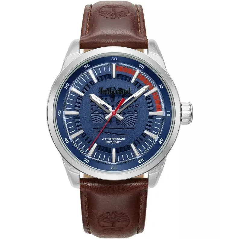 Timberland Lanigan Blue Dial Leather Strap Watch