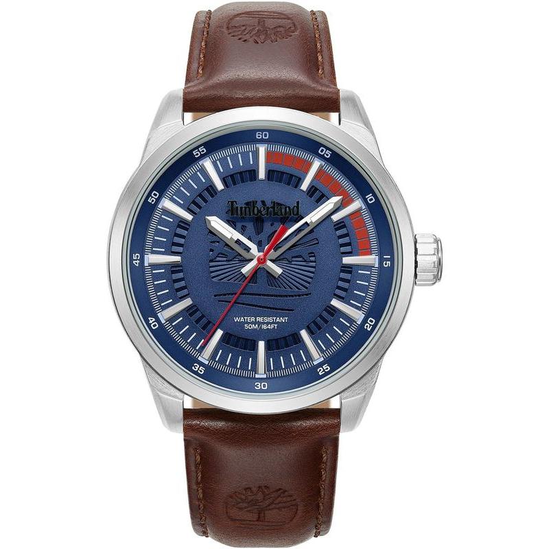 Timberland Lanigan Blue Dial Leather Strap Watch