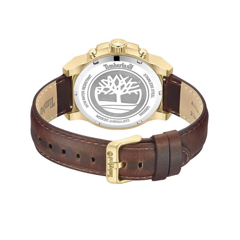 Timberland Multifunction Brown Leather Strap Watch