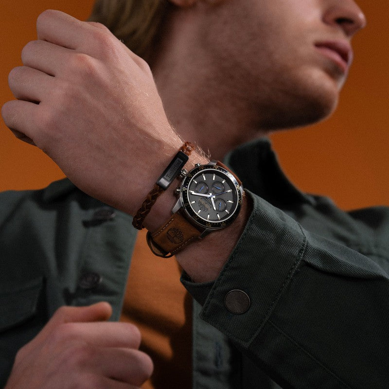 Timberland Parkman Multifunction Brown Leather Strap Watch