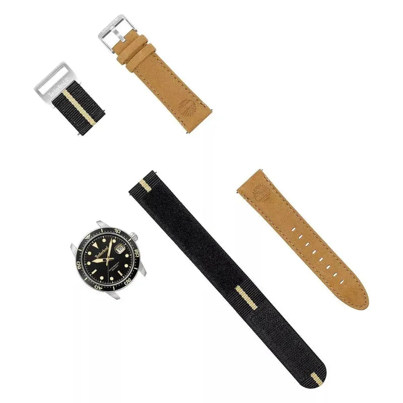 Timberland Peatfield Men's Watch Set with Leather and Fabric Straps