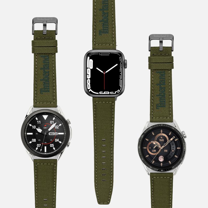 Timberland Sapo Khaki Green Leather Watch Strap