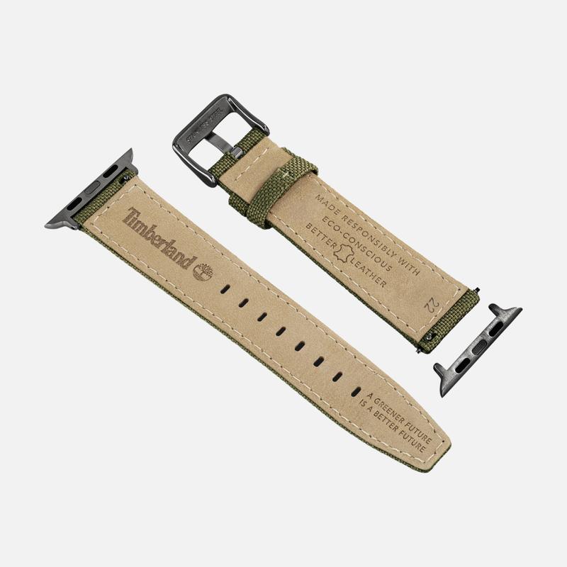 Timberland Sapo Khaki Green Leather Watch Strap