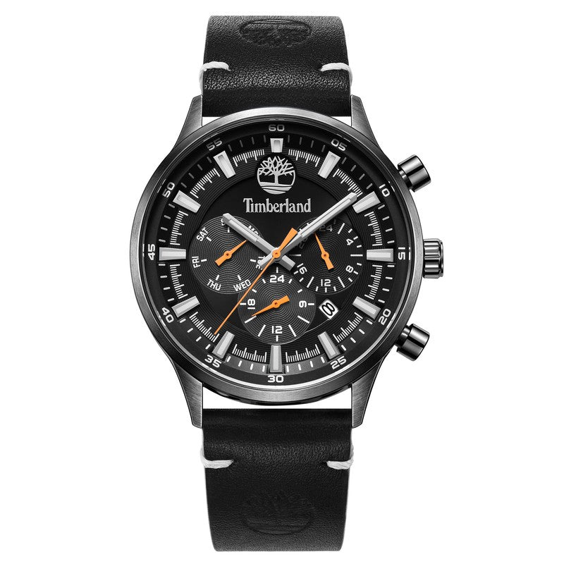 Timberland Sport Multifunction Black Leather Strap Watch