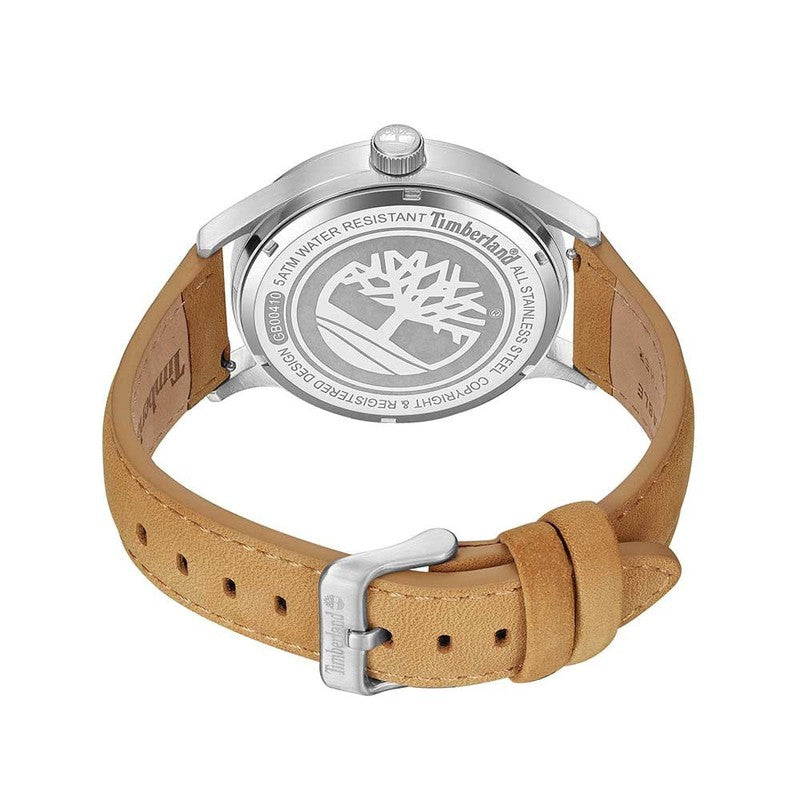 Timberland Trumbell 3 Hands Date Brown Leather Strap Watch