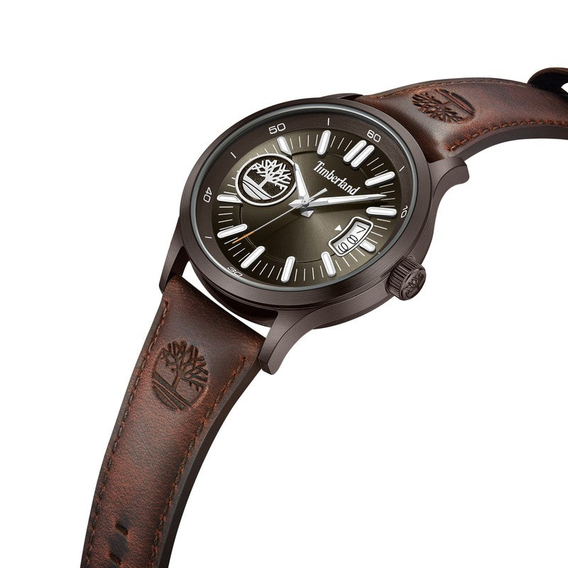 Timberland Trumbull Brown Leather Strap Watch