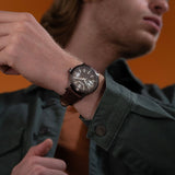 Timberland Trumbull Brown Leather Strap Watch