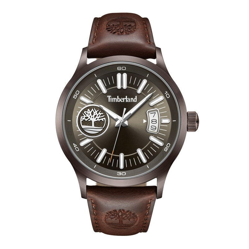 Timberland Trumbull Brown Leather Strap Watch