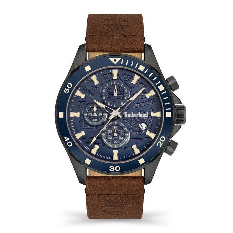 Timberland Wakeda Multifunction Brown Leather Strap Watch