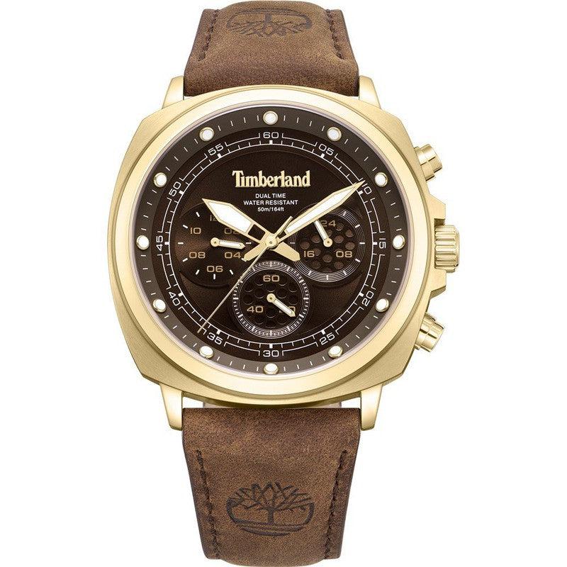 Timberland Williston Multifunction Gold Leather Strap Watch