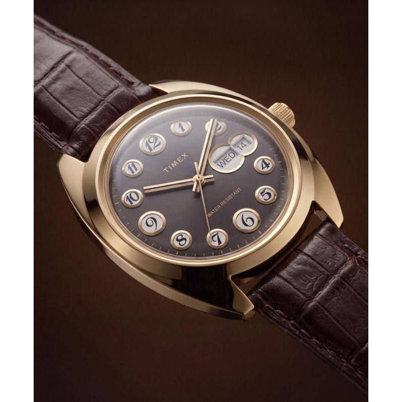 Timex 1976 Rotary Phone Dial Reissue Leather Strap Watch