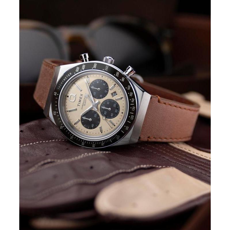 Timex Chronograph Leather Strap Watch