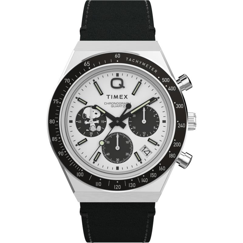 Timex Chronograph Peanuts Snoopy Leather Strap Watch