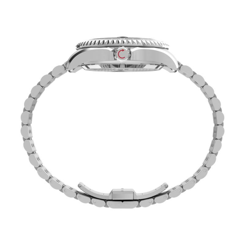 Timex Deepwater Meridian 200 Automatic GMT Stainless Steel Bracelet Watch Black Dial
