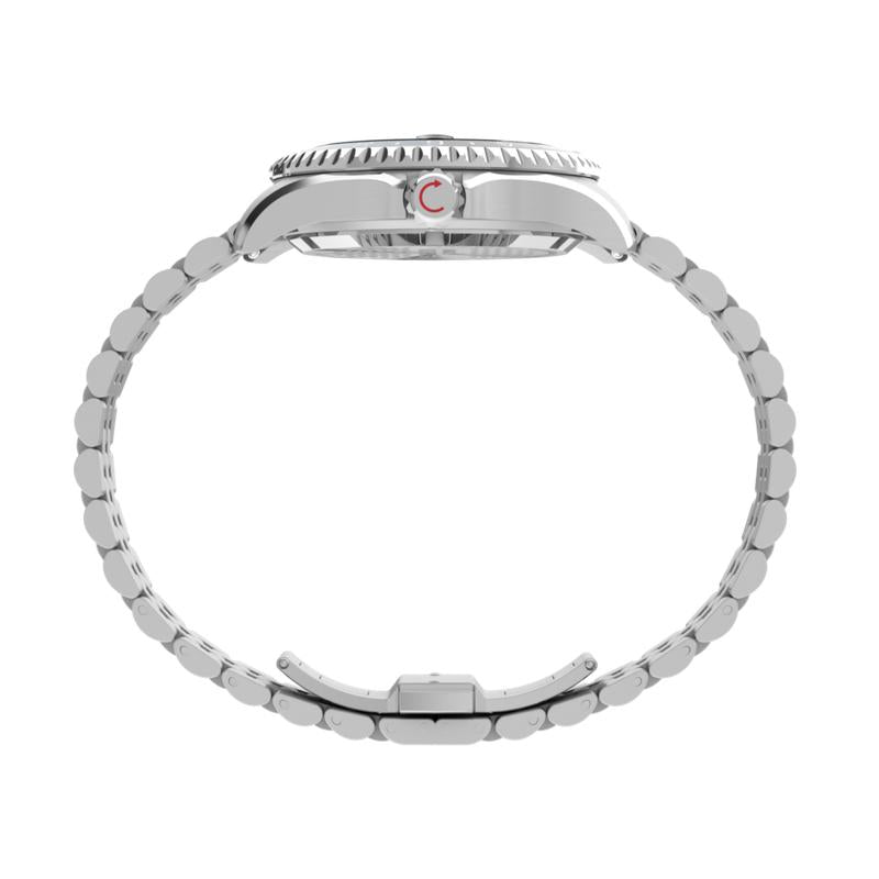 Timex Deepwater Meridian 200 Automatic GMT Stainless Steel Bracelet Watch Blue Dial