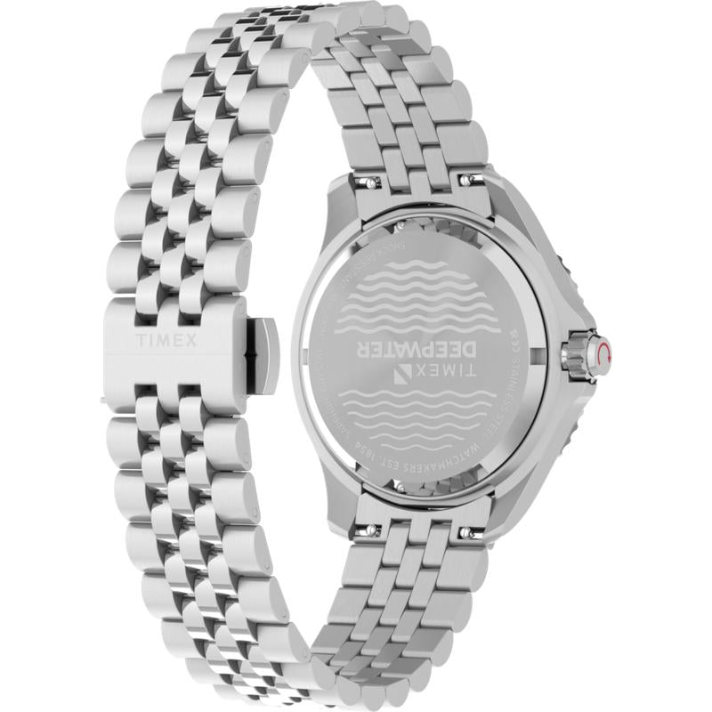 Timex Deepwater Meridian 200 Automatic GMT Stainless Steel Bracelet Watch Green Dial