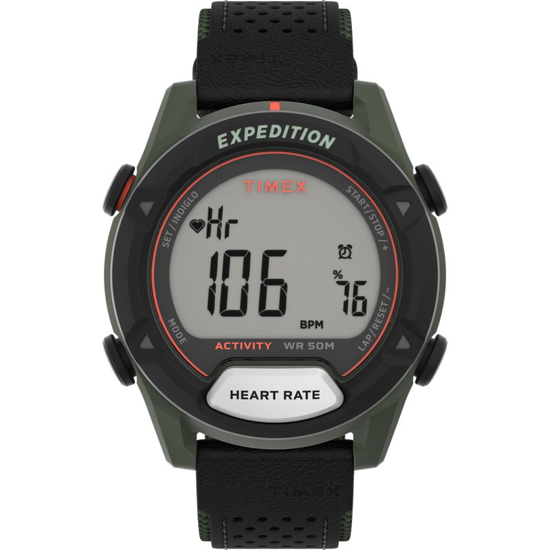 Timex Expedition Trailblazer+ 43mm Green-Black Material Strap Watch