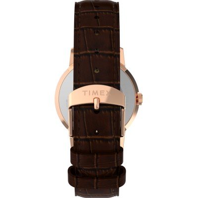 Timex Marlin 34mm Small Quartz Watch Vintage-Inspired Design Rose Gold Silver Dial