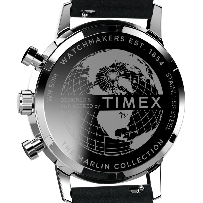 Timex Marlin Chronograph Tachymeter Leather Strap Watch