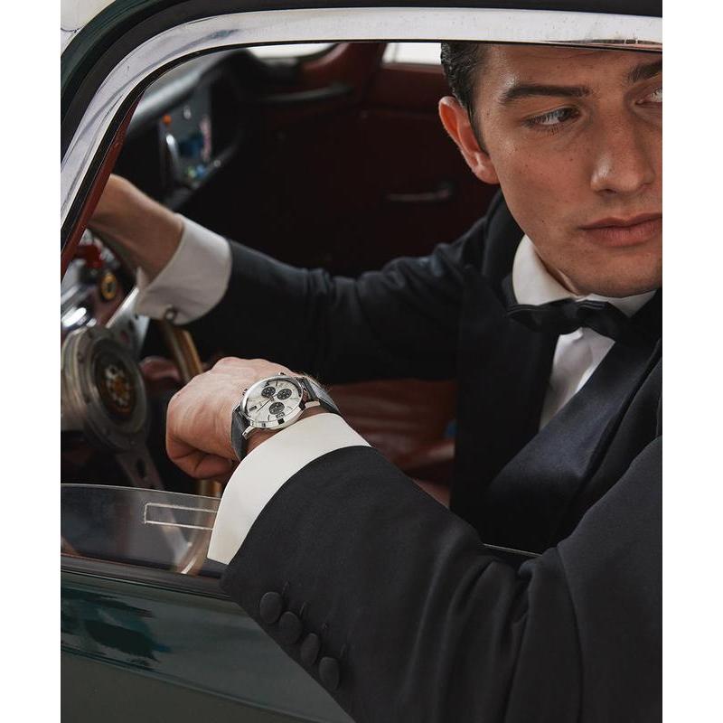 Timex Marlin Chronograph Tachymeter Leather Strap Watch