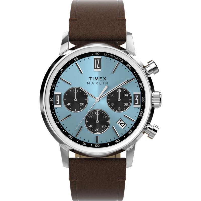 Timex Marlin Chronograph Tachymeter Leather Watch