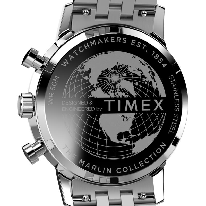 Timex Marlin Stainless Steel Chronograph Tachymeter Watch