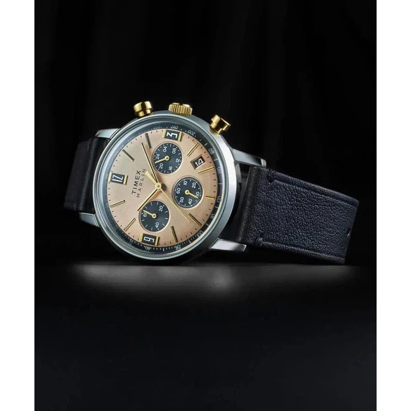 Timex Marlin® Chronograph Tachymeter 40mm Leather Strap Watch