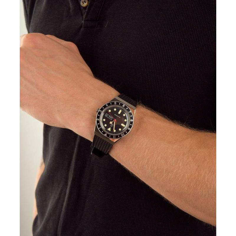 Timex Q Reissue Men's Black Rubber Strap Watch