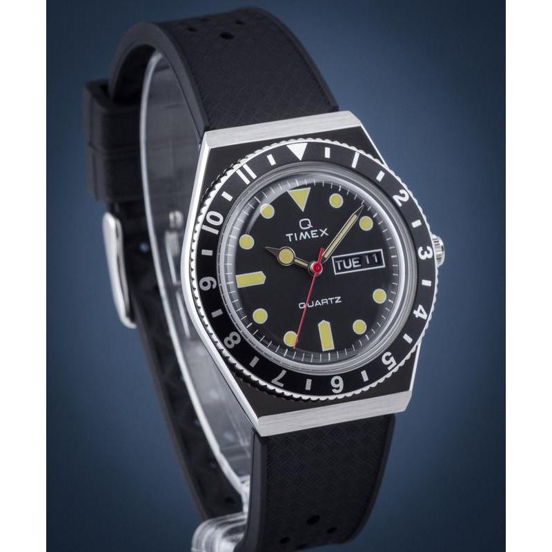 Timex Q Reissue Men's Black Rubber Strap Watch